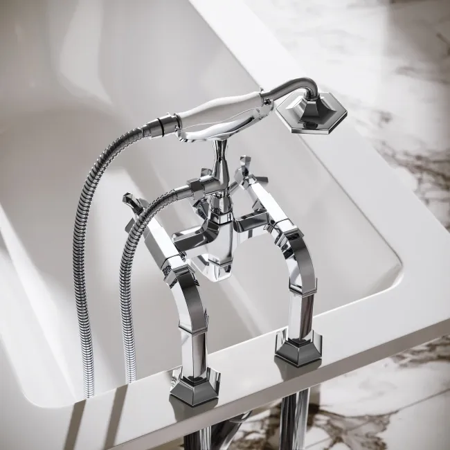 Kenmare Traditional Chrome Freestanding Bath Shower Mixer Tap