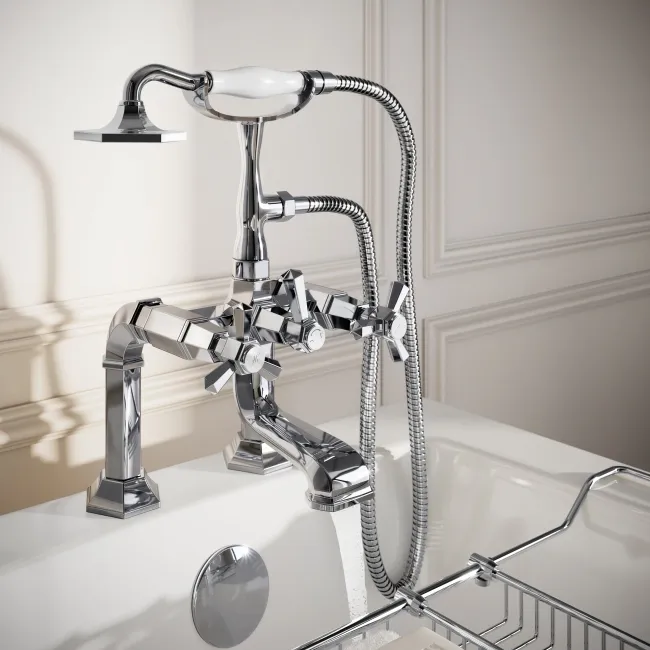 Kenmare Traditional Chrome Freestanding Bath Shower Mixer Tap