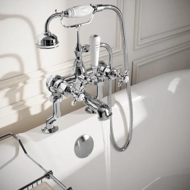 Avoca Traditional Chrome Freestanding Bath Shower Mixer Tap