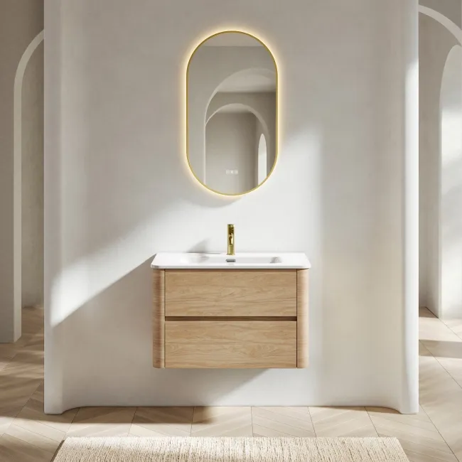 Jerez Country Oak Wall Hung Basin Drawer Vanity 800mm