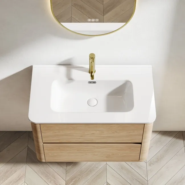 Jerez Country Oak Wall Hung Basin Drawer Vanity 800mm