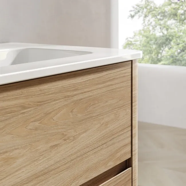 Jerez Country Oak Wall Hung Basin Drawer Vanity 800mm