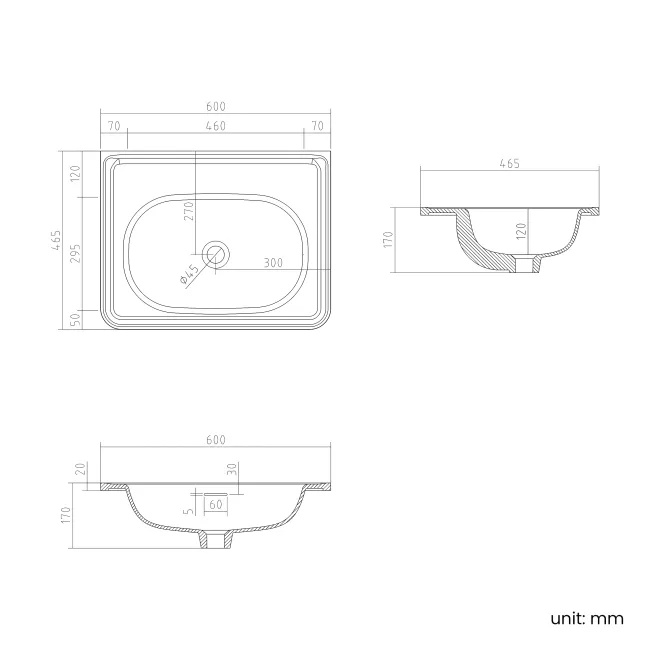 Jerez Country Oak Wall Hung Drawer Vanity with Matt White Basin 600mm