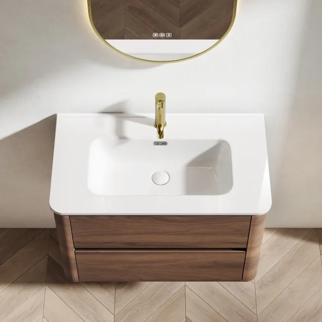 Jerez Black Walnut Wall Hung Basin Drawer Vanity 800mm