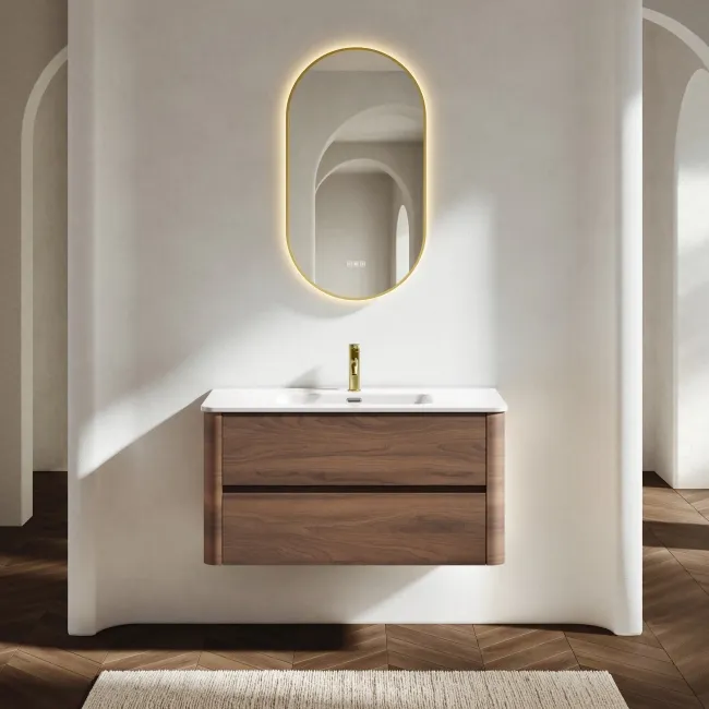 Jerez Black Walnut Wall Hung Basin Drawer Vanity 1000mm