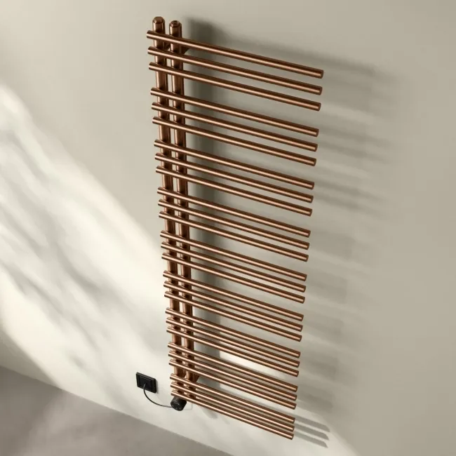Cannes Electric Brushed Copper Designer Heated Towel Rail 1600x500mm