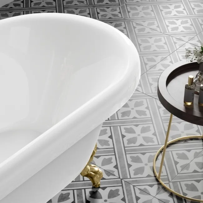 Grosvenor 1700mm Roll Top Bath - Brushed Brass Ball Feet
