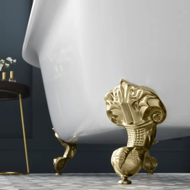 Grosvenor 1700mm Roll Top Bath - Brushed Brass Ball Feet