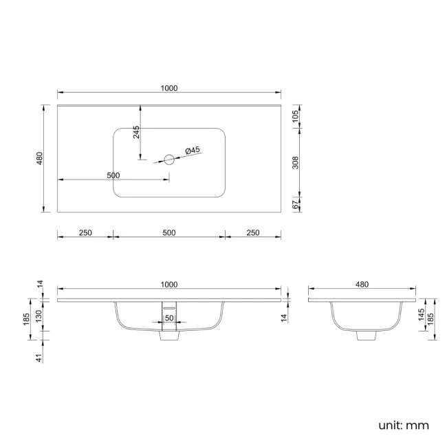 Bora Natural Oak Wall Hung Basin Drawer Vanity 1000mm