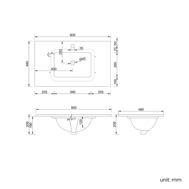 Bora Natural Oak Carrara Marble Wall Hung Vanity Drawer & Undermount Basin 800mm