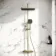 Kinsale Brushed Brass Square Thermostatic Shower Set