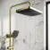 Kinsale Brushed Brass Square Thermostatic Shower Set