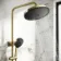 Derry Brushed Brass Round Thermostatic Shower Set