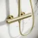 Derry Brushed Brass Round Thermostatic Shower Set