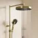Bray Round Brushed Brass Thermostatic Bath Filler Shower Set