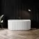 Brent 1500mm Fluted Matt White Back To Wall Bath
