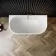 Brent 1500mm Fluted Matt White Back To Wall Bath