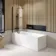 Linz Easy Clean 6mm Matt Black Bath Screen - 800mm