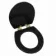 Alma Traditional Gloss Black Wooden Soft Close Seat with Brushed Brass Hinges