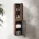 Malta Fluted Black Walnut Wall Hung Tall Cabinet 1400x350mm