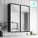 Mia Black Framed Illuminated LED Mirror Cabinet With BLUETOOTH Speaker & USB Port 710x600mm