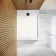 Doha Rectangular Gloss White Anti-Slip Stone Shower Tray 1200x700mm & Riser Kit