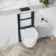 Idaho Pneumatic Compact Top & Front Wall Hung Toilet Frame and Concealed Cistern with Matt Black Flush Plate - Round Buttons
