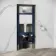Idaho Pneumatic Wall Hung Toilet Frame and Concealed Cistern with Chrome Flush Plate - Round Buttons