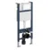 Idaho Pneumatic Wall Hung Toilet Frame and Concealed Cistern with Matt Black Flush Plate - Round Buttons