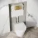 Idaho Pneumatic Concealed Cistern with Brushed Brass Flush Plate - Square Buttons