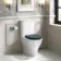 Kansas Traditional Rimless Close Coupled Toilet With Midnight Green Wooden Seat