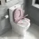 Kansas Traditional Rimless Close Coupled Toilet With Cashmere Pink Wooden Seat