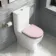 Kansas Traditional Rimless Close Coupled Toilet With Cashmere Pink Wooden Seat - Brushed Brass Hinges