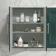 Midnight Green Wall Hung Cabinet 700x600mm - Brass Knurled Handles