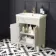 Bermuda Chalk White Basin Vanity 600mm - Brushed Brass Accents