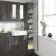 Monaco Graphite Grey Floor Standing Tall Cabinet Unit 1900x300mm - Brass Knurled Handles