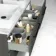 Elba Graphite Grey Double Wall Hung Drawer Vanity with Marble Top & Cody Basin 1200mm - Black Accents