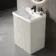 Crete Fluted Linen White Basin Vanity 600mm