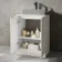 Crete Fluted Linen White Vanity with Marble Top 600mm - Excludes Counter Top Basin