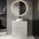 Crete Fluted Linen White Vanity Drawer with Marble Top & Nevis Basin 800mm