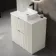 Crete Fluted Linen White Vanity Drawer with Marble Top & Marin Basin 800mm