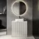 Crete Fluted Linen White Vanity with Marble Top & Marin Basin 800mm