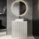 Crete Fluted Linen White Vanity with Marble Top & Reno Basin 800mm
