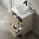 Crete Fluted Apex Oak Vanity Drawer with Marble Top & Nevis Basin 600mm