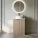 Crete Fluted Apex Oak Vanity with Marble Top & Nevis Basin 600mm