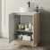 Crete Fluted Apex Oak Vanity with Marble Top & Nevis Basin 600mm
