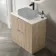 Crete Fluted Apex Oak Vanity Drawer with Marble Top 800mm - Excludes Counter Top Basin