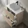 Crete Fluted Apex Oak Vanity Drawer with Marble Top 800mm - Excludes Counter Top Basin