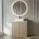 Crete Fluted Apex Oak Vanity with Marble Top & Marin Basin 800mm