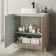 Crete Fluted Apex Oak Vanity with Marble Top & Marin Basin 800mm